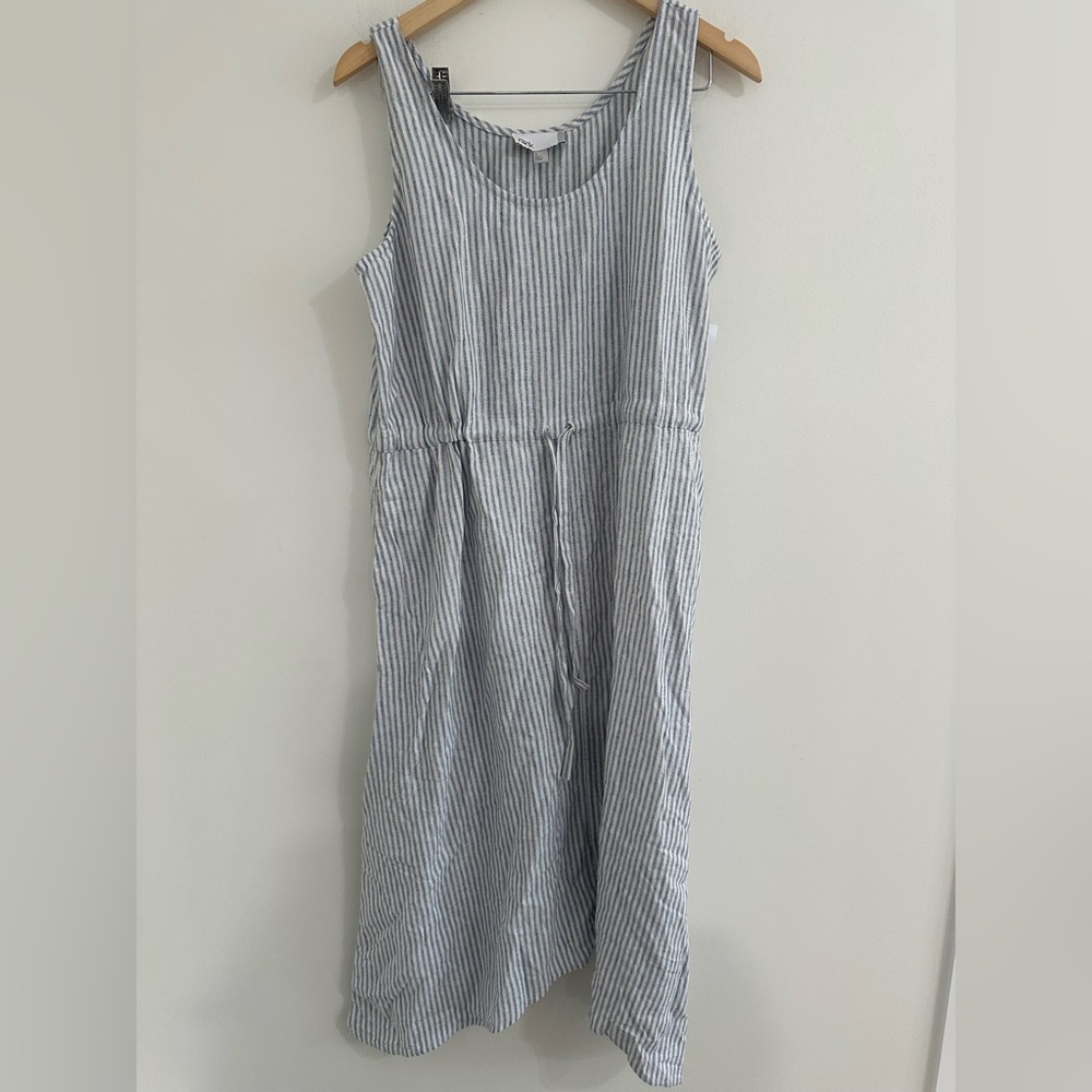 NWT Nordstrom Strip Linen Blend Dress Sz S #q1